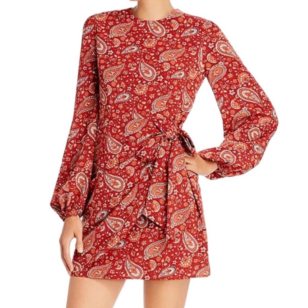 CLEANOUT SALE🚨 Aqua paisley faux wrap dress